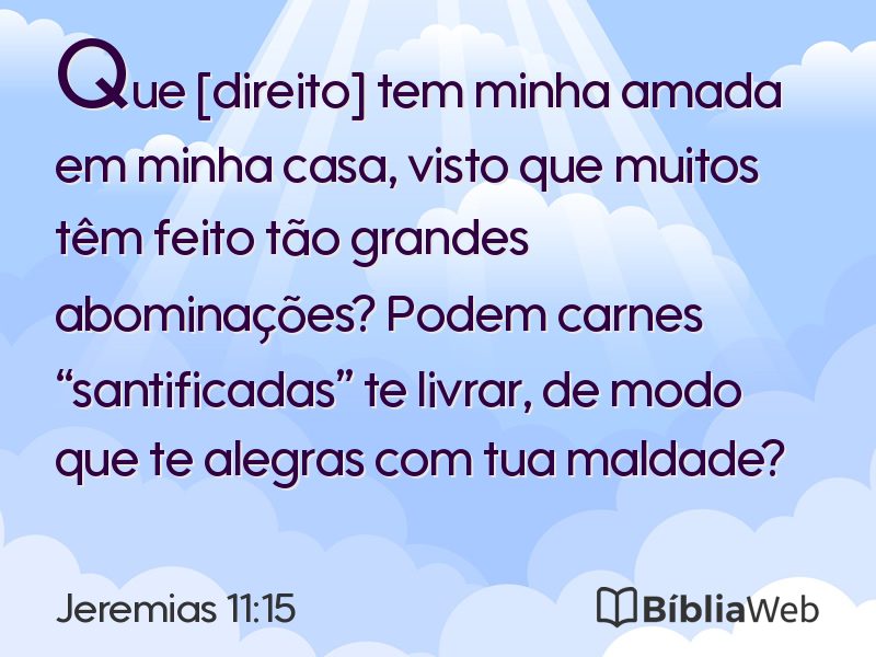Jeremias 11:15 em imagem para compartilhar