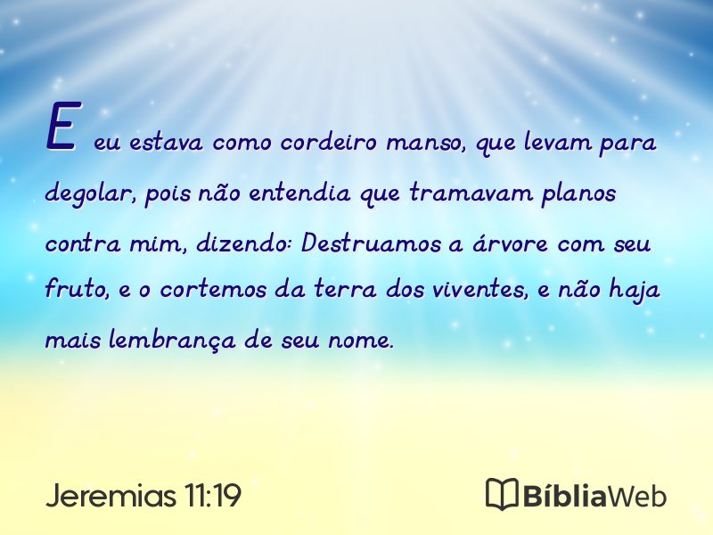 Jeremias 11:19 em imagem para compartilhar