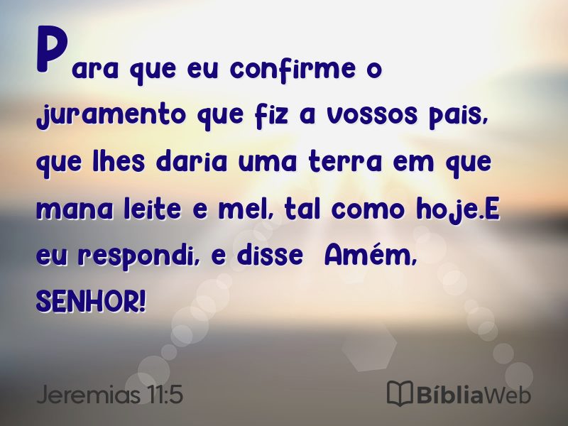 Jeremias 11:5 em imagem para compartilhar