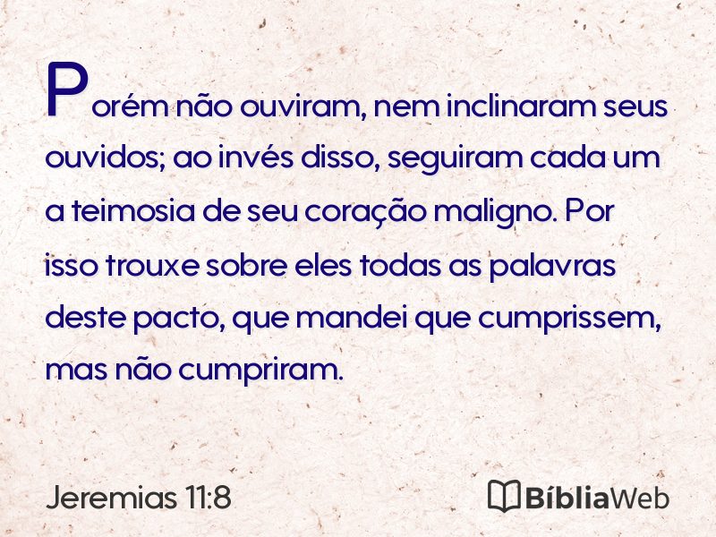 Jeremias 11:8 em imagem para compartilhar