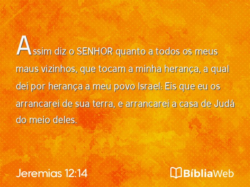 Jeremias 12:14 em imagem para compartilhar