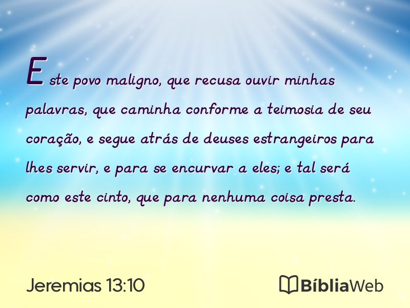 Jeremias 13:10 em imagem para compartilhar