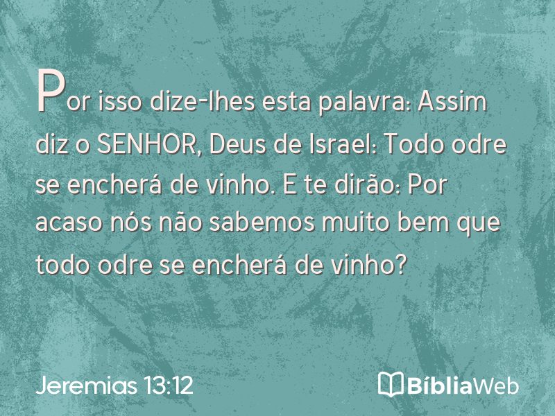 Jeremias 13:12 em imagem para compartilhar