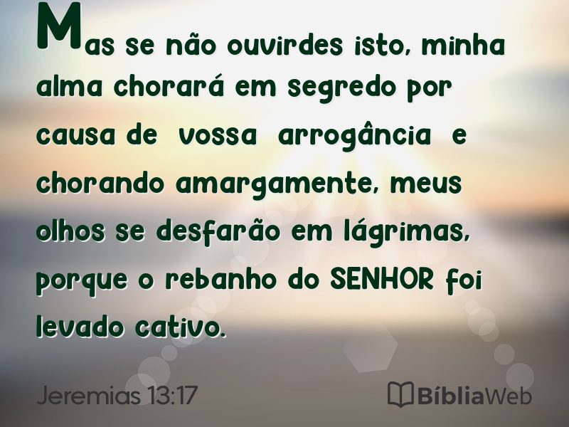 Jeremias 13:17 em imagem para compartilhar