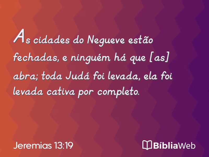 Jeremias 13:19 em imagem para compartilhar