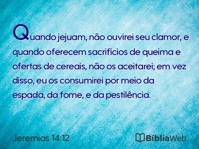 Jeremias 14:12 em imagem para compartilhar