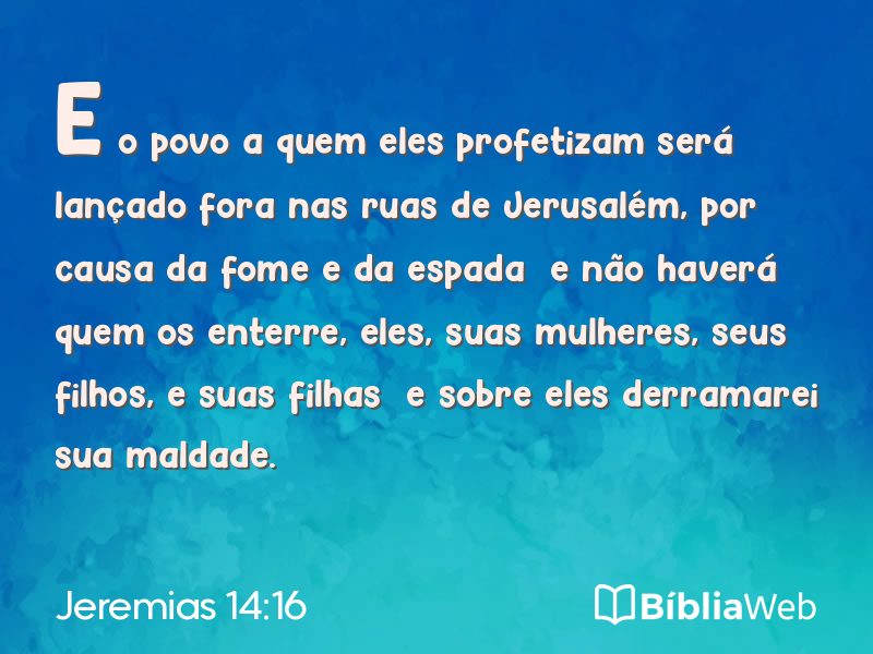 Jeremias 14:16 em imagem para compartilhar