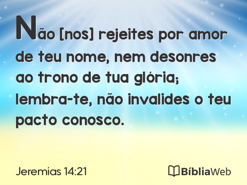 Jeremias 14:21 em imagem para compartilhar