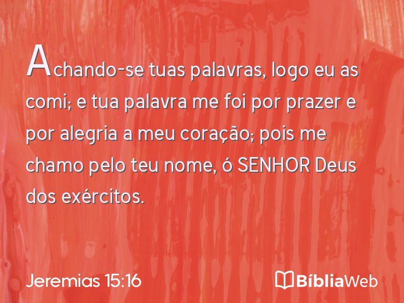 Jeremias 15:16 em imagem para compartilhar