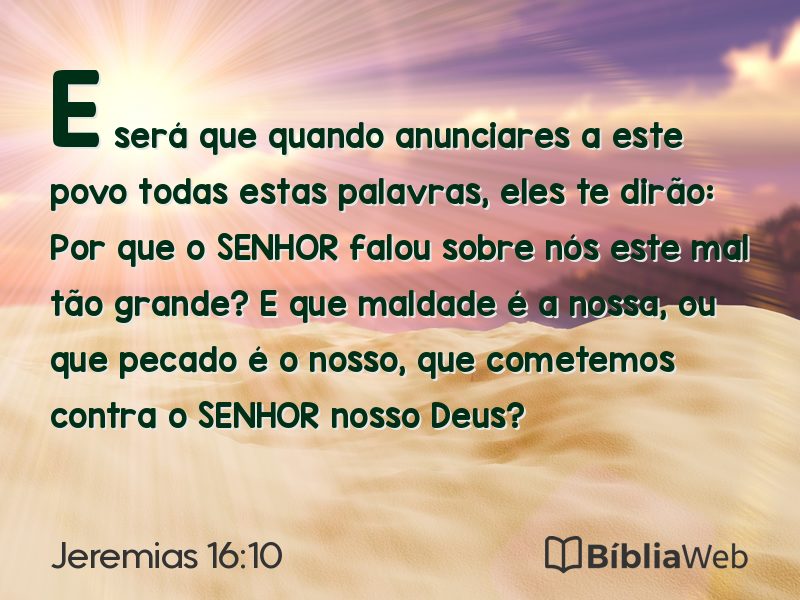 Jeremias 16:10 em imagem para compartilhar