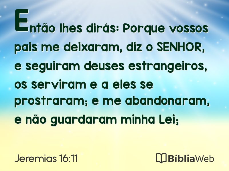 Jeremias 16:11 em imagem para compartilhar
