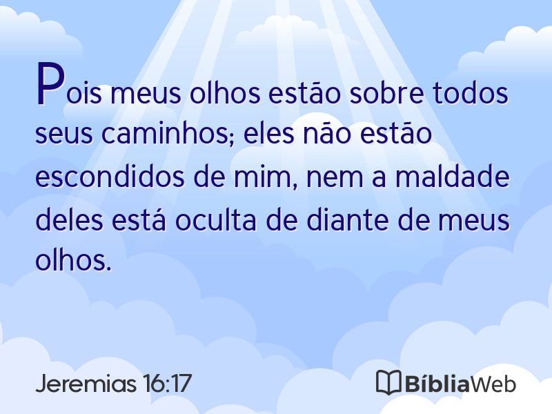 Jeremias 16:17 em imagem para compartilhar