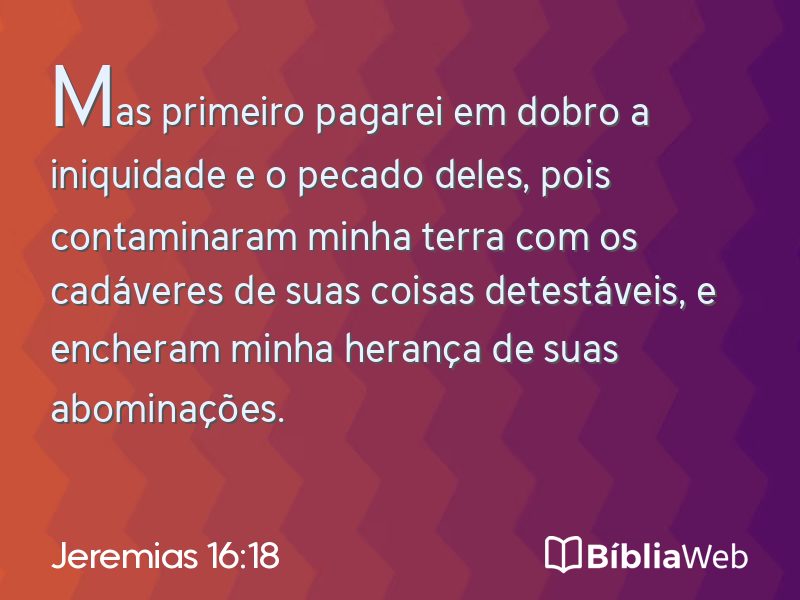 Jeremias 16:18 em imagem para compartilhar