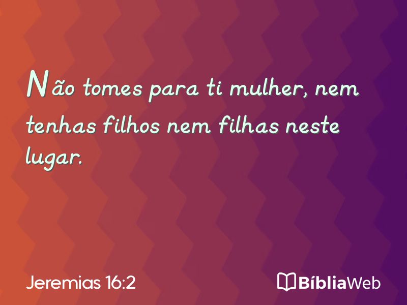 Jeremias 16:2 em imagem para compartilhar