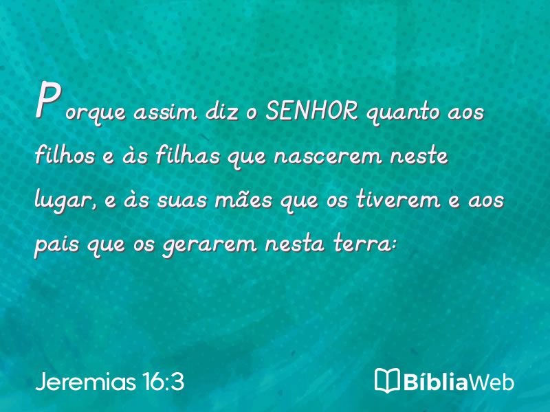 Jeremias 16:3 em imagem para compartilhar