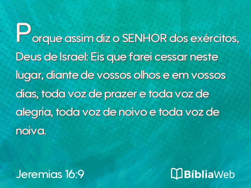 Jeremias 16:9 em imagem para compartilhar