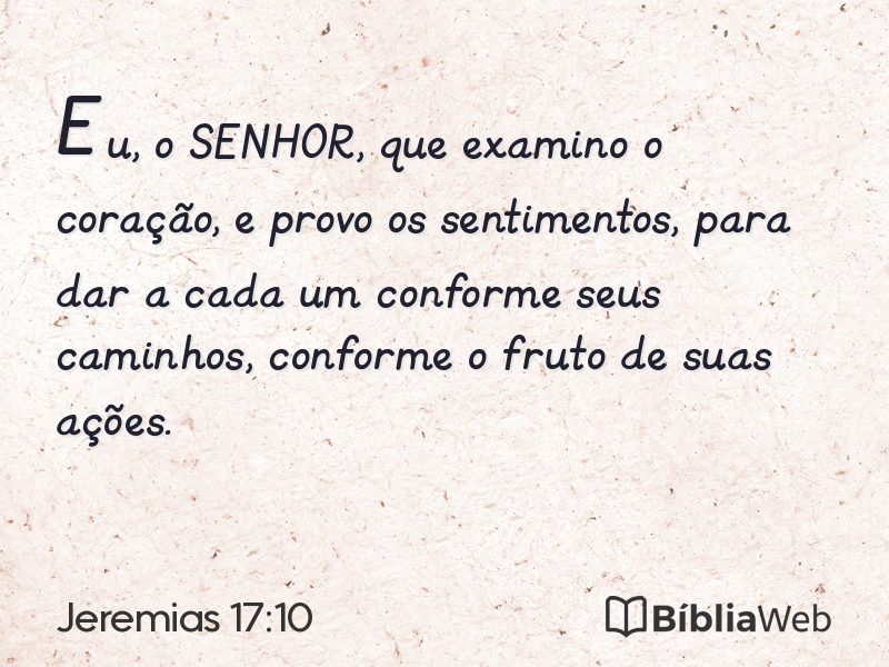Jeremias 17:10 em imagem para compartilhar