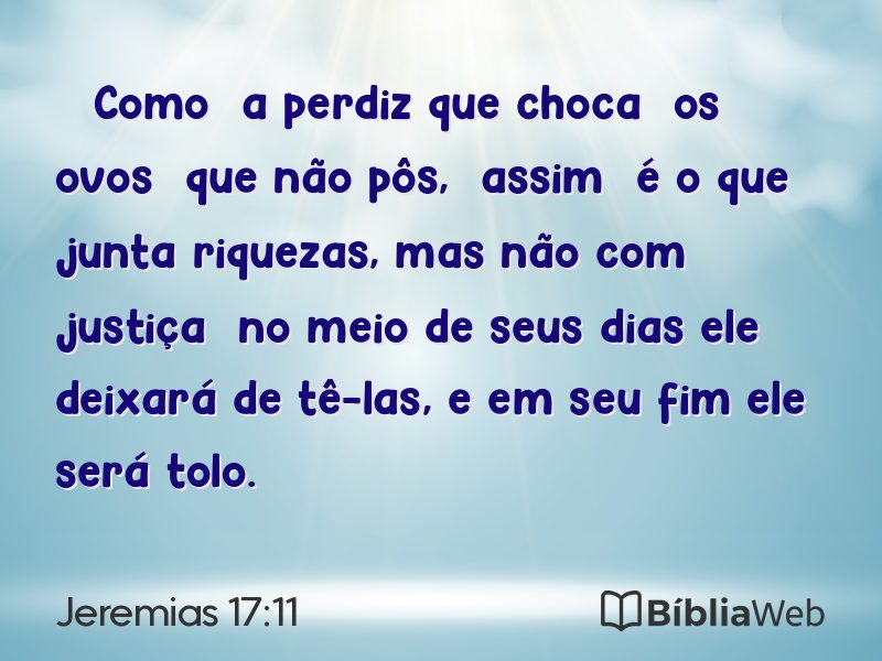Jeremias 17:11 em imagem para compartilhar