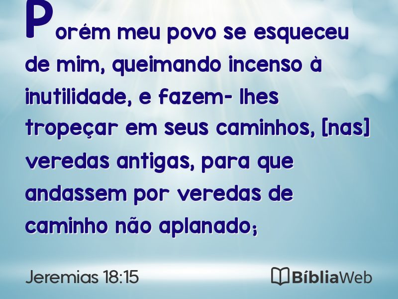 Jeremias 18:15 em imagem para compartilhar