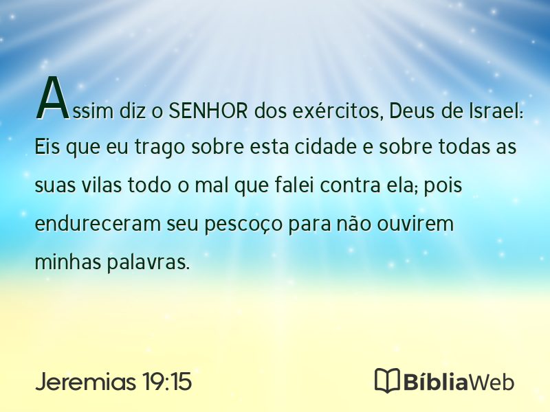 Jeremias 19:15 em imagem para compartilhar