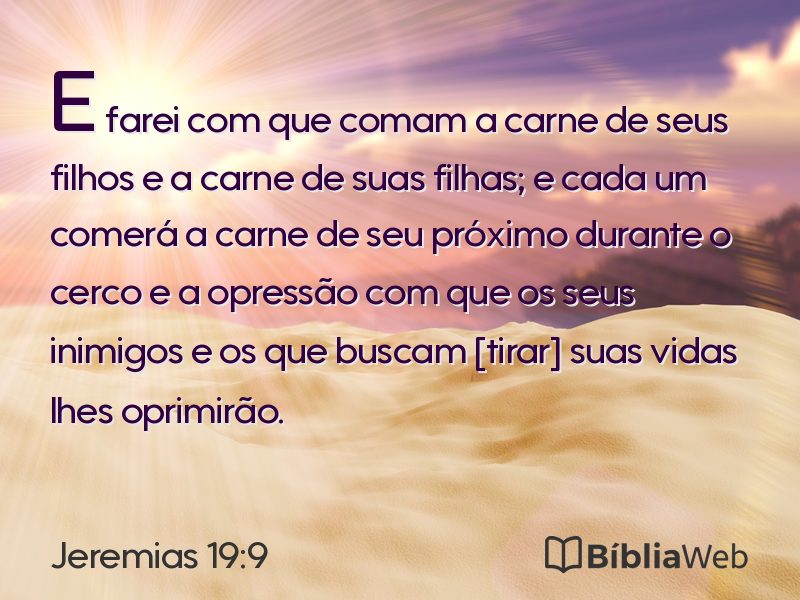 Jeremias 19:9 em imagem para compartilhar