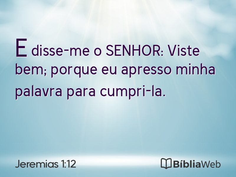 Jeremias 1:12 em imagem para compartilhar