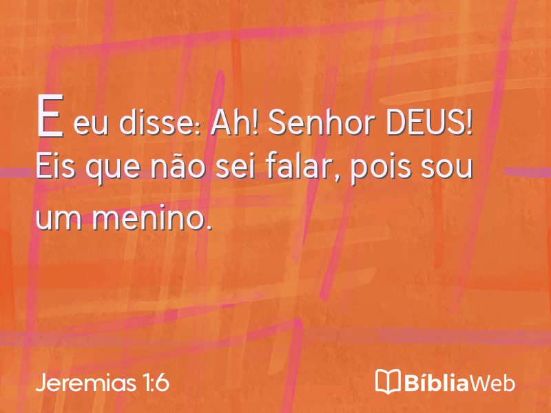 Jeremias 1:6 em imagem para compartilhar