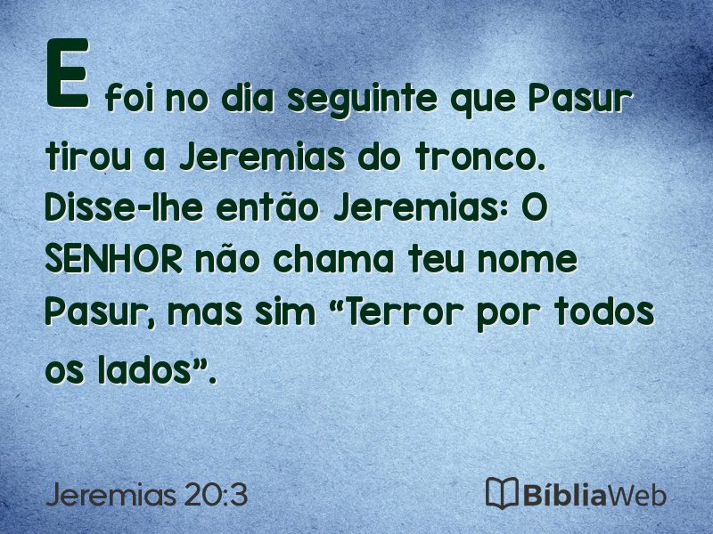 Jeremias 20:3 em imagem para compartilhar