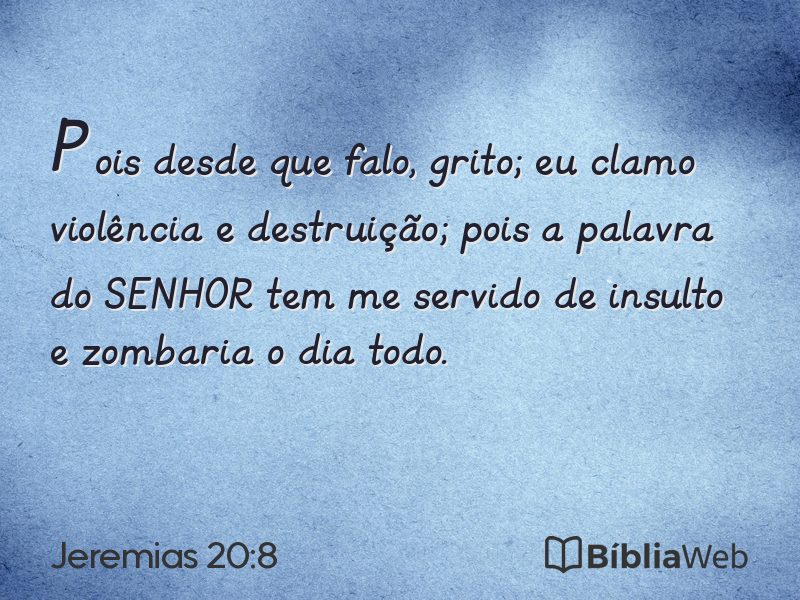 Jeremias 20:8 em imagem para compartilhar