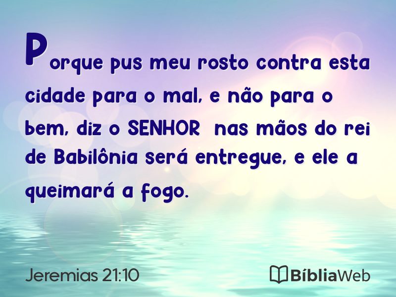 Jeremias 21:10 em imagem para compartilhar
