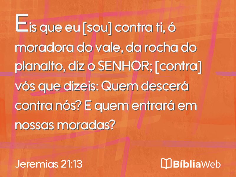 Jeremias 21:13 em imagem para compartilhar