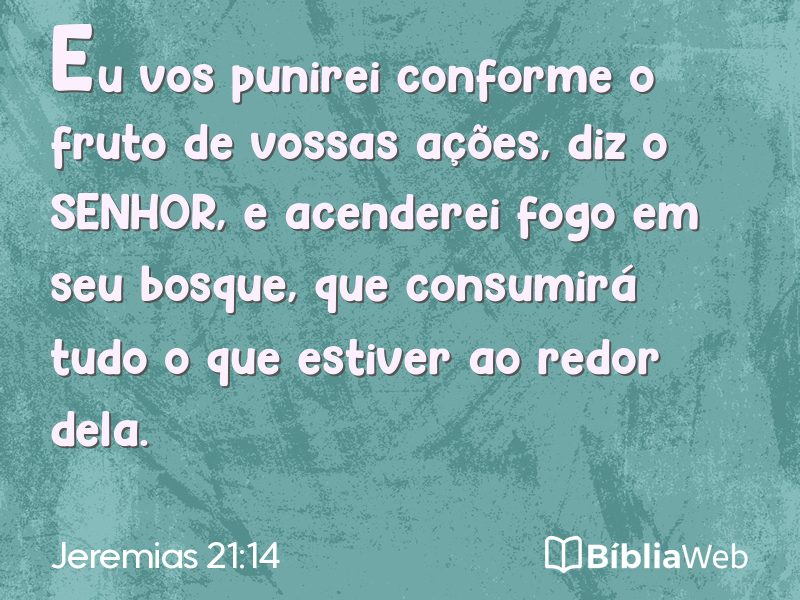 Jeremias 21:14 em imagem para compartilhar