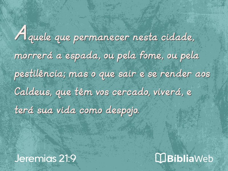 Jeremias 21:9 em imagem para compartilhar