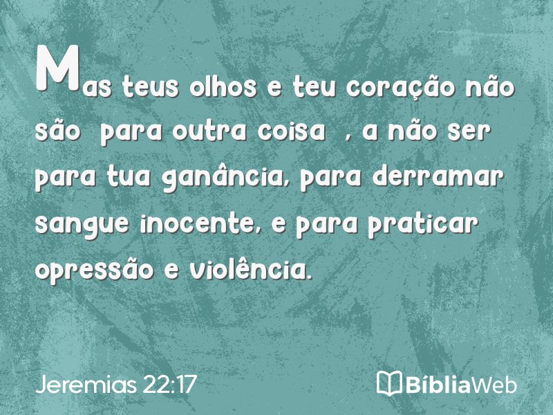 Jeremias 22:17 em imagem para compartilhar