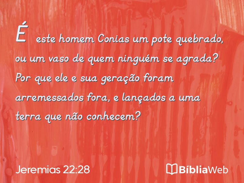 Jeremias 22:28 em imagem para compartilhar