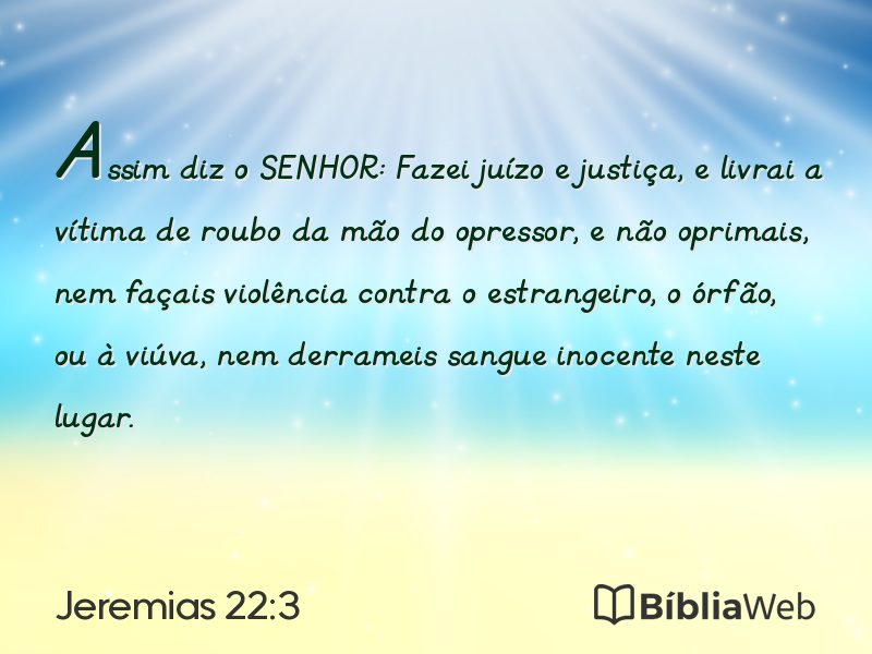 Jeremias 22:3 em imagem para compartilhar