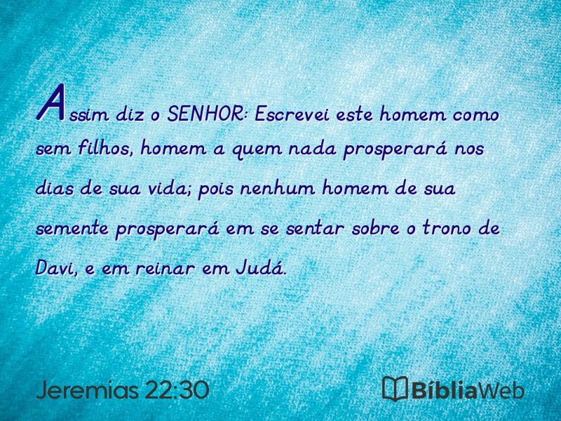 Jeremias 22:30 em imagem para compartilhar