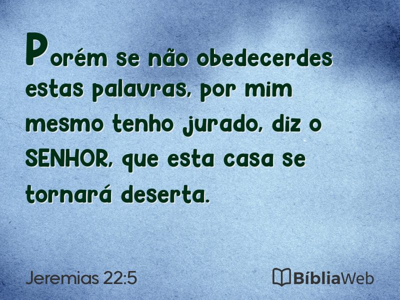Jeremias 22:5 em imagem para compartilhar