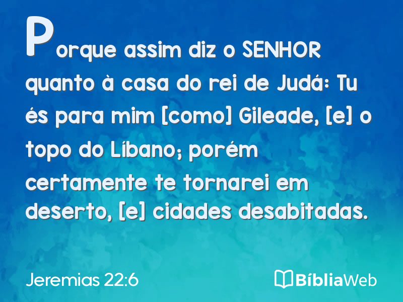 Jeremias 22:6 em imagem para compartilhar