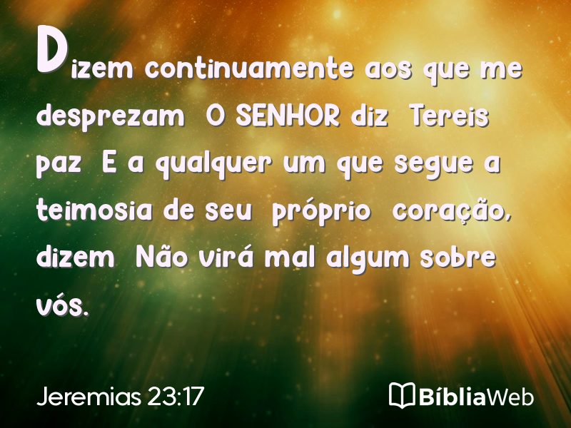 Jeremias 23:17 em imagem para compartilhar