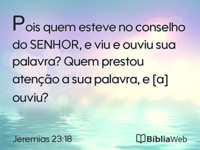 Jeremias 23:18 em imagem para compartilhar