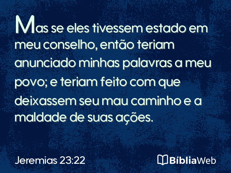 Jeremias 23:22 em imagem para compartilhar