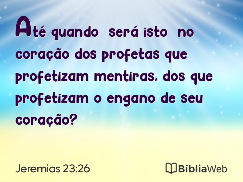 Jeremias 23:26 em imagem para compartilhar