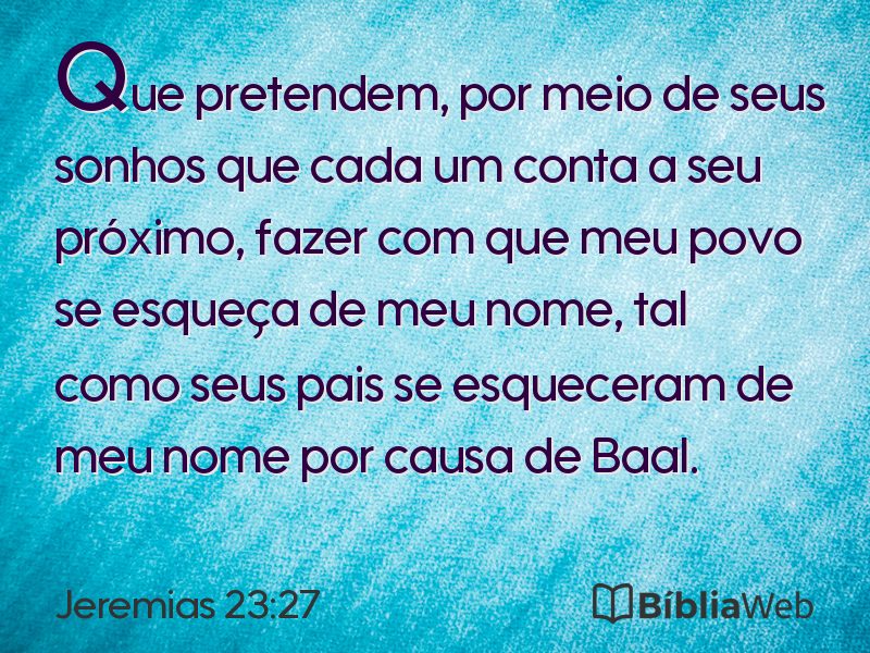 Jeremias 23:27 em imagem para compartilhar