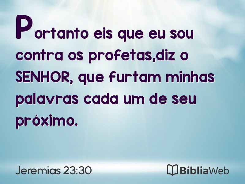 Jeremias 23:30 em imagem para compartilhar