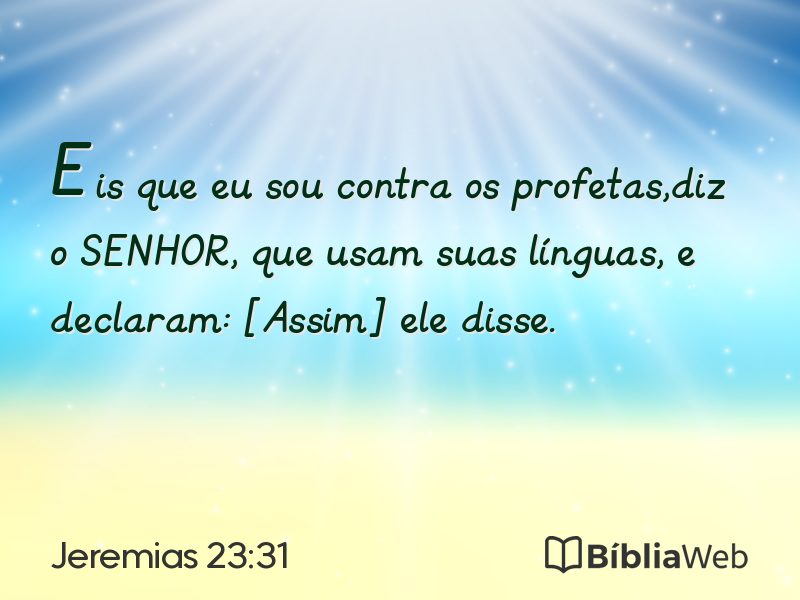 Jeremias 23:31 em imagem para compartilhar