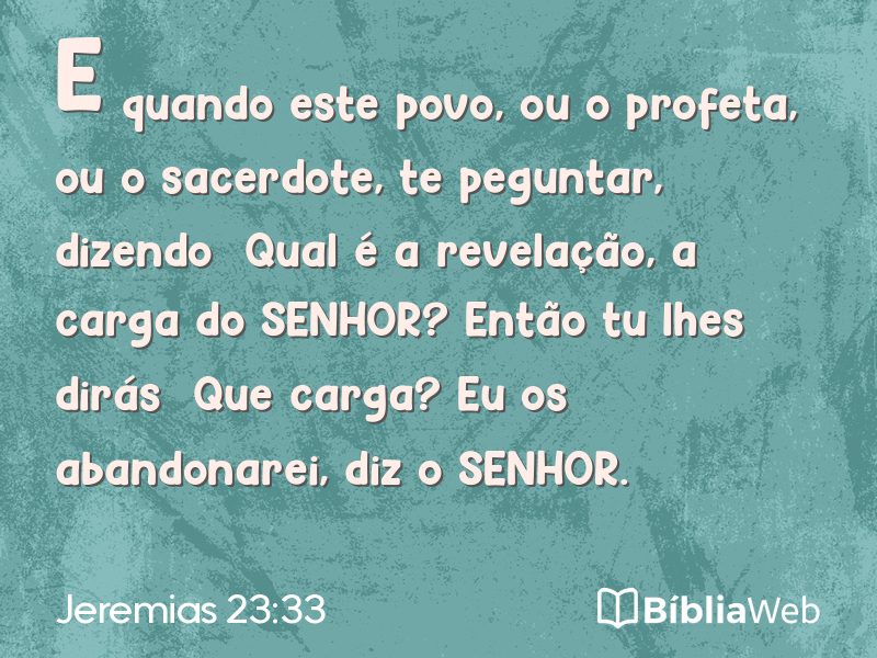 Jeremias 23:33 em imagem para compartilhar