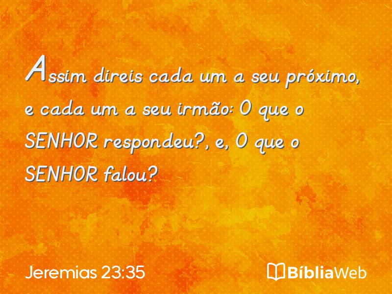 Jeremias 23:35 em imagem para compartilhar