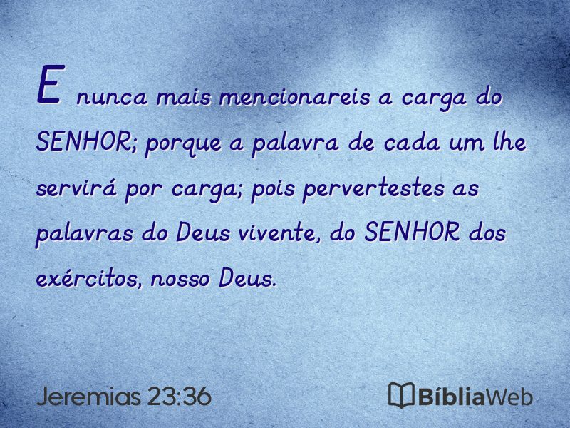 Jeremias 23:36 em imagem para compartilhar
