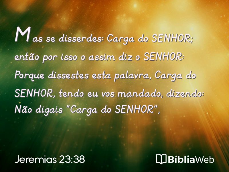 Jeremias 23:38 em imagem para compartilhar